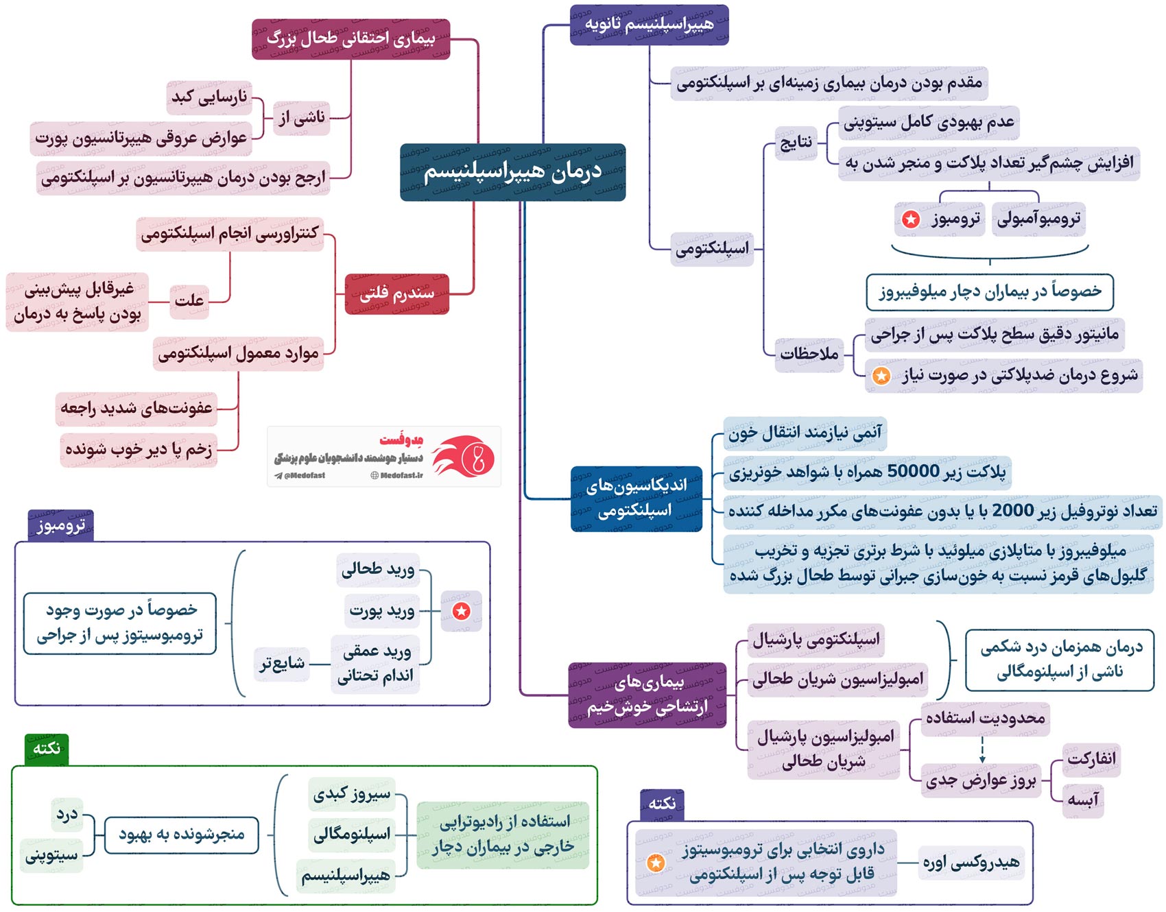نمونه مایندمپ(خلاصه نموداری درختی) مدوفست برای آزمون پره انترنی